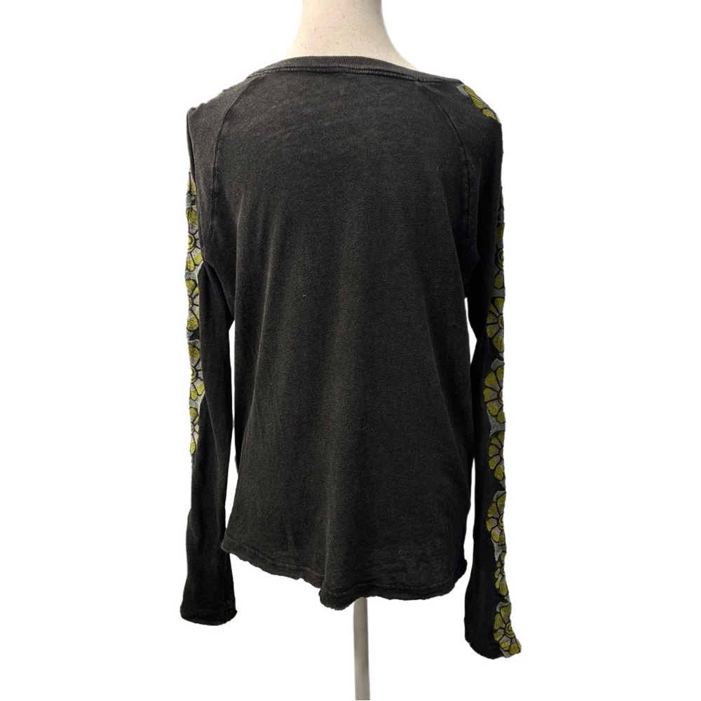 Free People Off the Vine Oversized Long sleeve Tee in Black Size XS - Picture 5 of 8